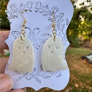 Ghost Shaped Earrings in White
